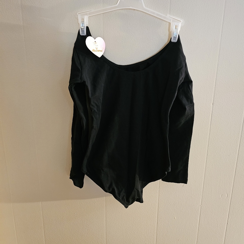 Black Long Sleeve Size 12 Leotard Dance Gymnastics